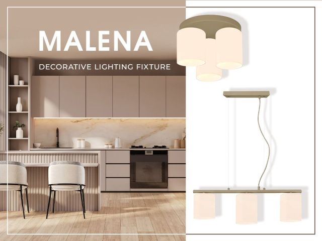 Designer lighting series MALENA – unconventional geometry in beige and white