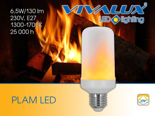 LED лампа с ефект пламък PLAM LED 6,5W E27