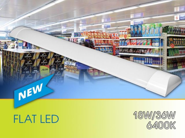 Lighting fixtures in the FLAT LED series with cold-white light