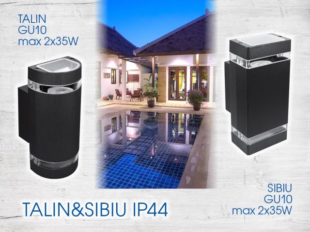 Light accents with facade lighting fixtures TALIN and SIBIU