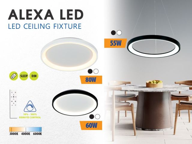 Модерни LED плафониери и полилеи за стилен дом ALEXA