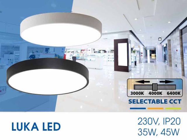The whole series LUKA LED ceiling lights – three products in one
