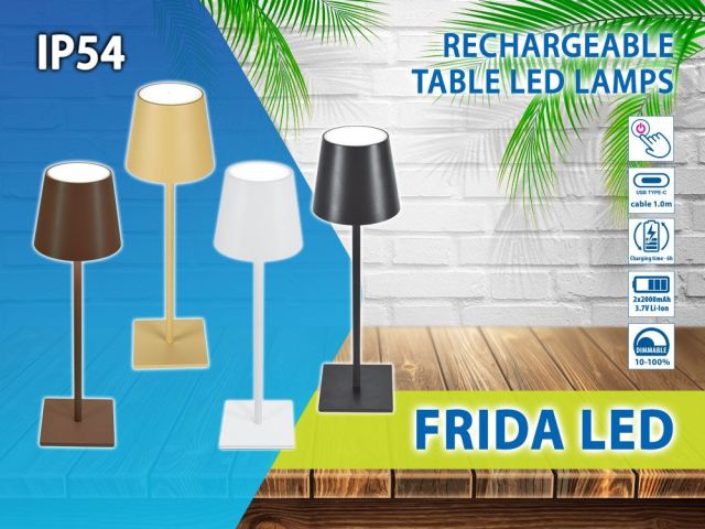 A series of table LED lamps with dimmable option FRIDA LED