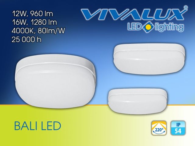Компактни влагозащитени плафониери BALI LED IP54