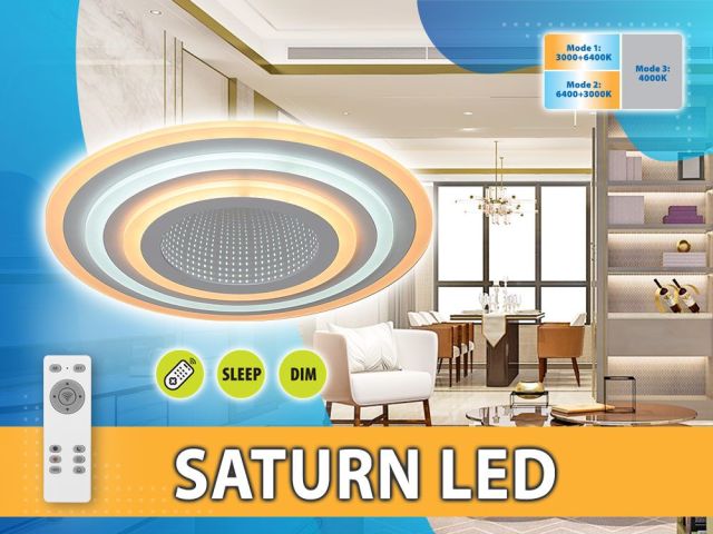 Multifunctional LED lighting fixture SATURN LED with 3D effect
