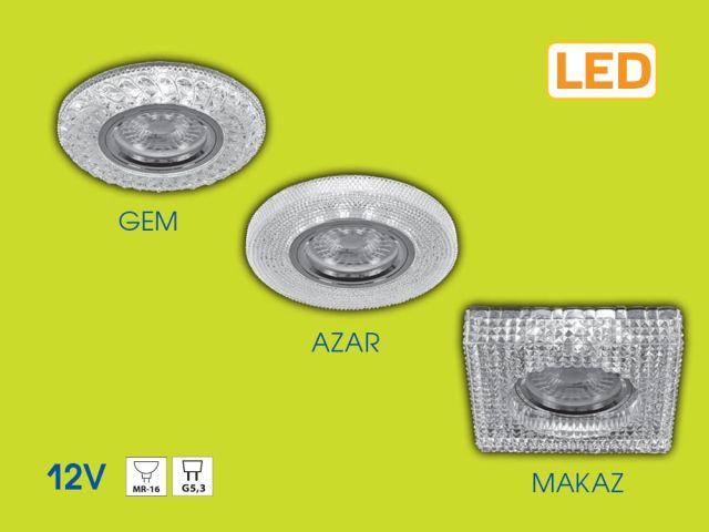 Crystal decorative downlights GEM, AZAR and MAKAZ