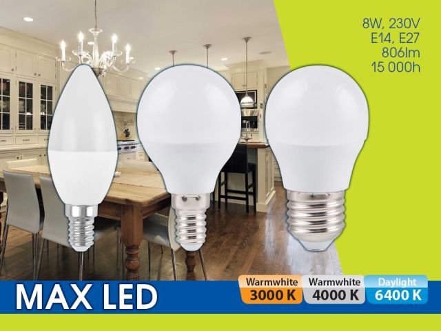 LED lamps MAX LED 8W – light more at the most affordable price!