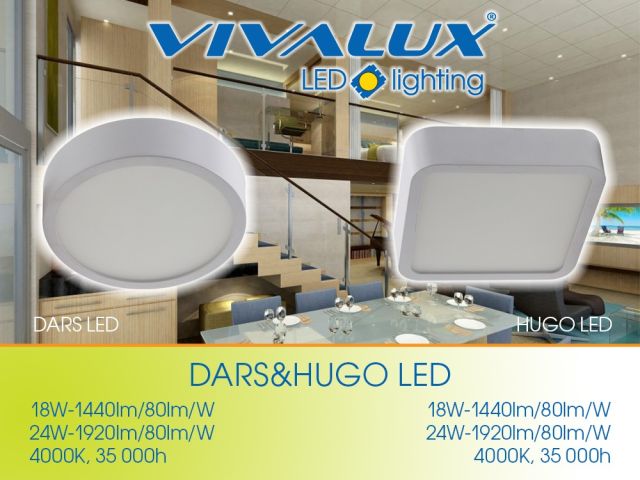 LED осветителни тела за външен монтаж DARS LED и HUGO LED