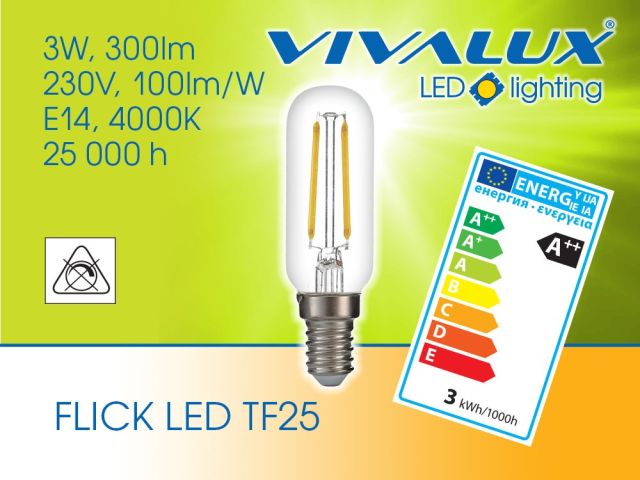 Осветление за аспиратори с TF25 3W E14 FLICK LED