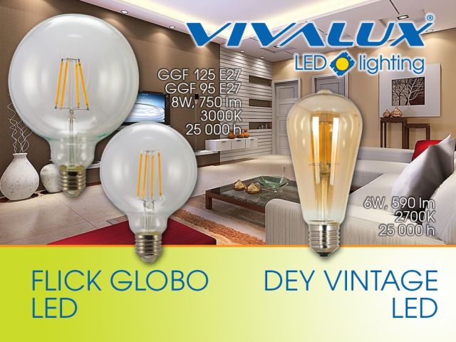 Филамент лампи GLOBO LED/Винтидж филамент лампа DEY LED