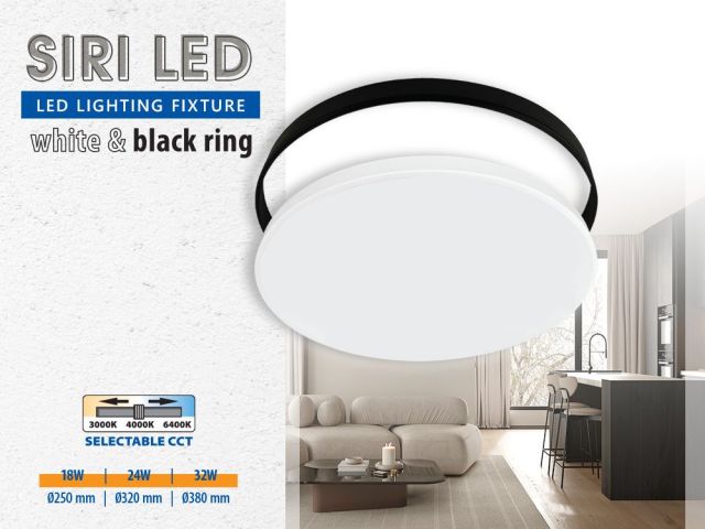 Waterproof ceiling lights SIRI LED CCT IP44 with replaceable ring