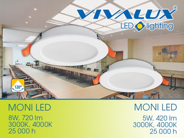 LED луни за вграждане в окачен таван MONI LED 5W/8W