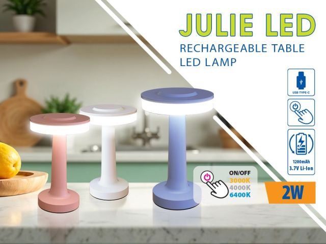 Elegant table lamp JULIE LED – convenience in pastel colors