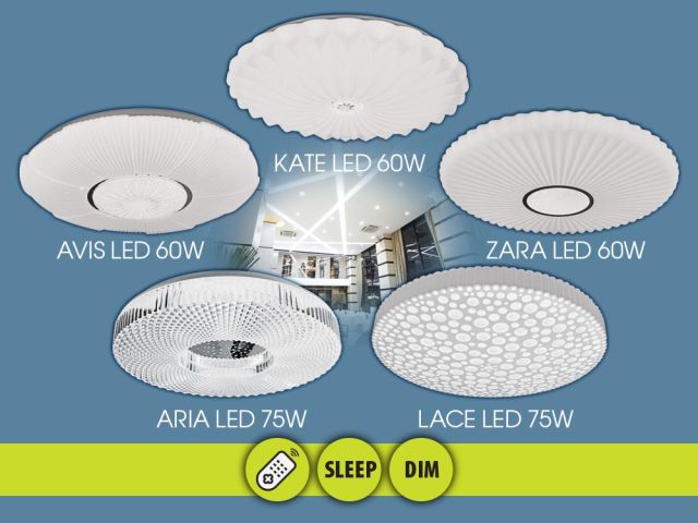 New models multifunctional ceiling lights - ARIA/LACE/KATE/AVIS/ZARA LED