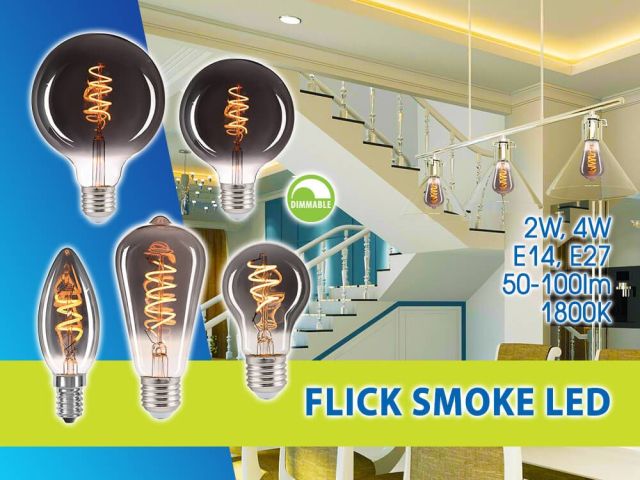 Decorative filament lamps FLICK SMOKE LED