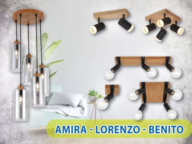 Series decorative lighting fixtures BENITO, LORENZO, AMIRA