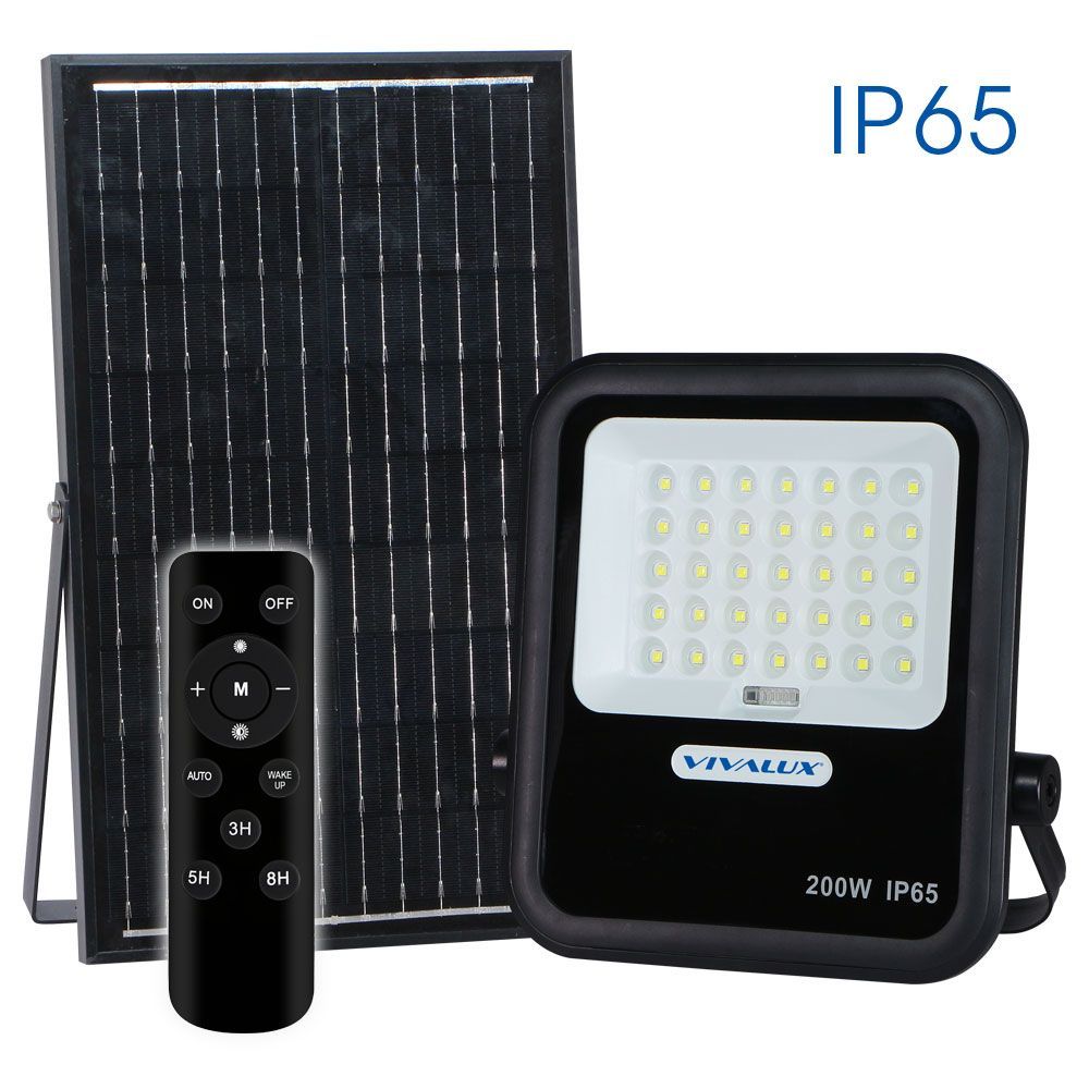LED прожектор със соларен панел HECTOR SOLAR LED ∙ 200W ∙ 6400K ∙ IP65