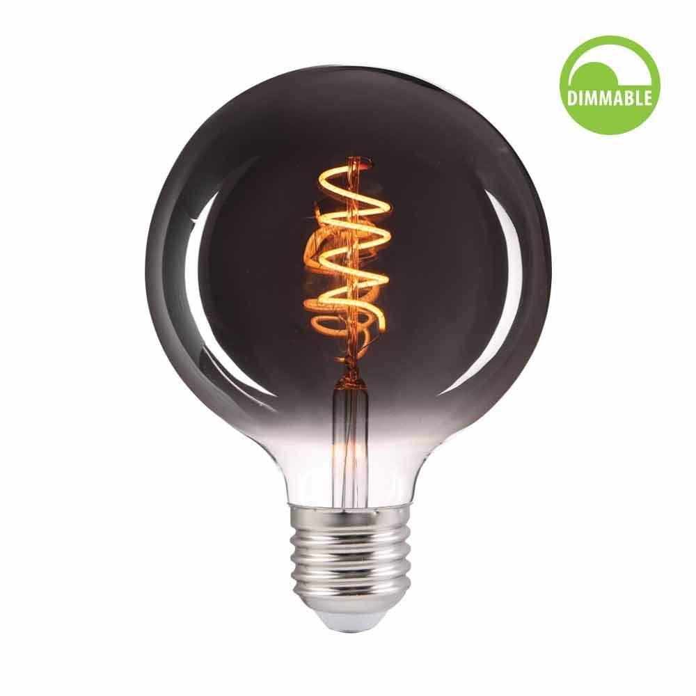 LED филамент лампа FLICK SMOKE LED ∙ GFS95 ∙ 4W ∙ 100lm ∙ E27 ∙ 1800K ∙ димируема