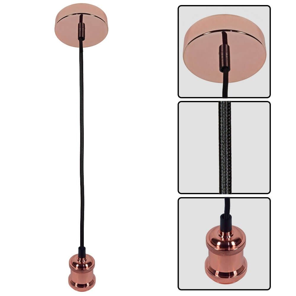 Pendant RETRO ∙ R6001 ∙ rose gold/straight textile cable
