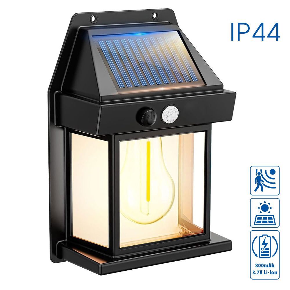 Соларно фасадно LED тяло със сензор CABANA SOLAR LED∙ PIR  ∙ 3000K ∙ IP44
