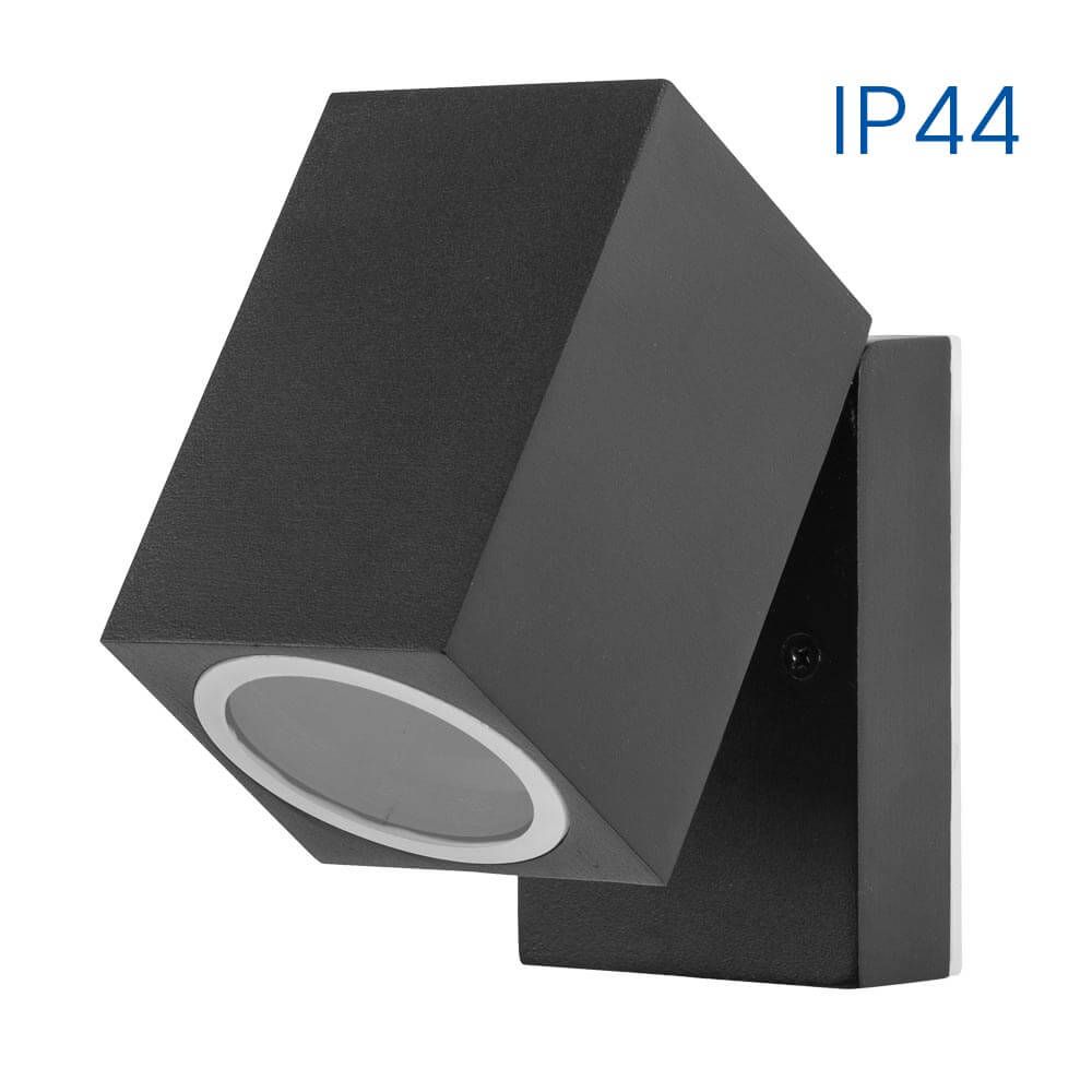 Waterproof wall lighting fixture SEOUL/W ∙ 1 x GU10 ∙ black ∙ IP44