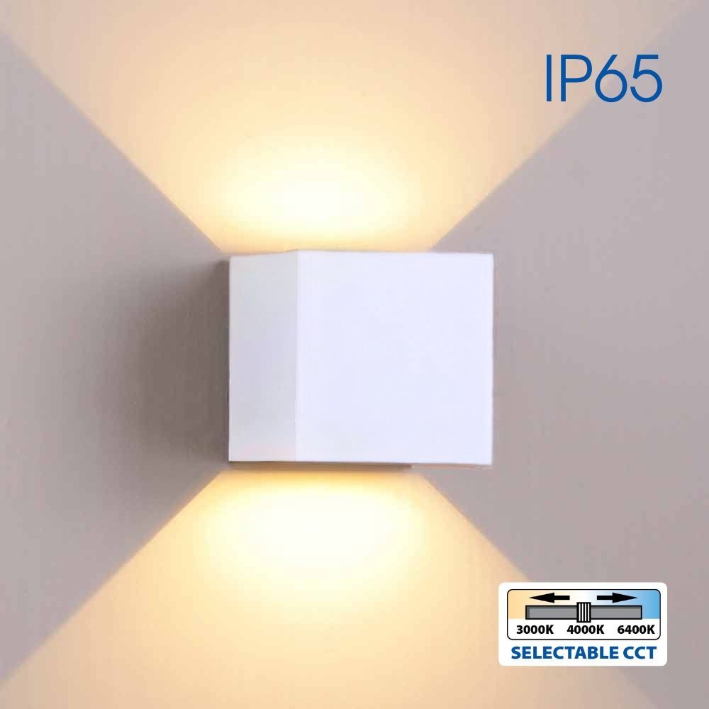 Wall light STARK LED ∙ 2 x 3W SQ ∙ white ∙ CCT-switch ∙ 3000K-4000K-6400K ∙ IP65