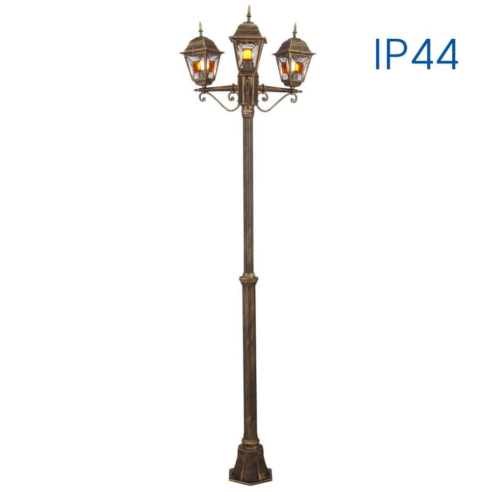 Triple garden lantern MURANO ∙ PL007 ∙ antique brass ∙ IP44