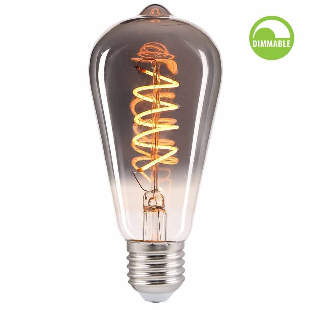 LED филамент лампа FLICK SMOKE LED ∙ STS64 ∙ 4W ∙ 100lm ∙ E27 ∙ 1800K ∙ димируема
