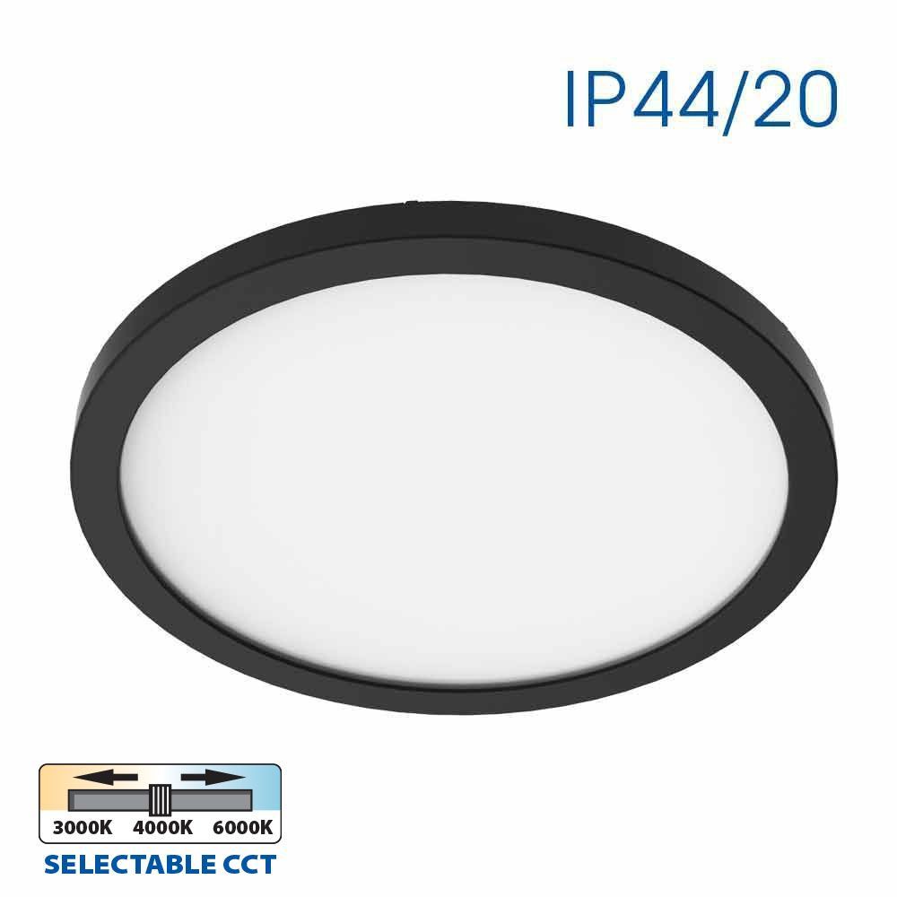 LED lighting fixture NEBULA LED ∙ 12W-18W-24W ∙ black ∙ CCT-switch ∙ 3000K-4000K-6000K