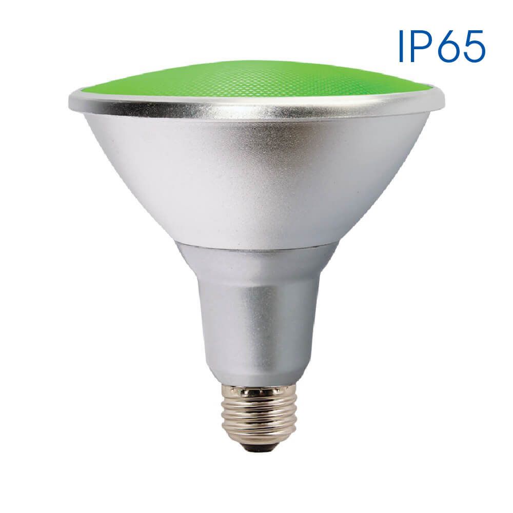 Рефлекторна LED лампа SILVER LED ∙ PAR38 ∙ IP65 ∙ 15W ∙ E27 ∙ зелена