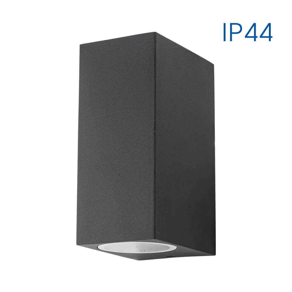 Wall light PORTO/SQ ∙ 2 x GU10 ∙ black ∙ IP44
