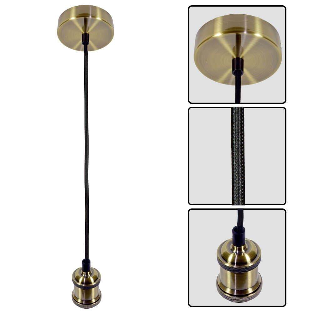 Pendant RETRO ∙ R6001 ∙ antique brass/black cable