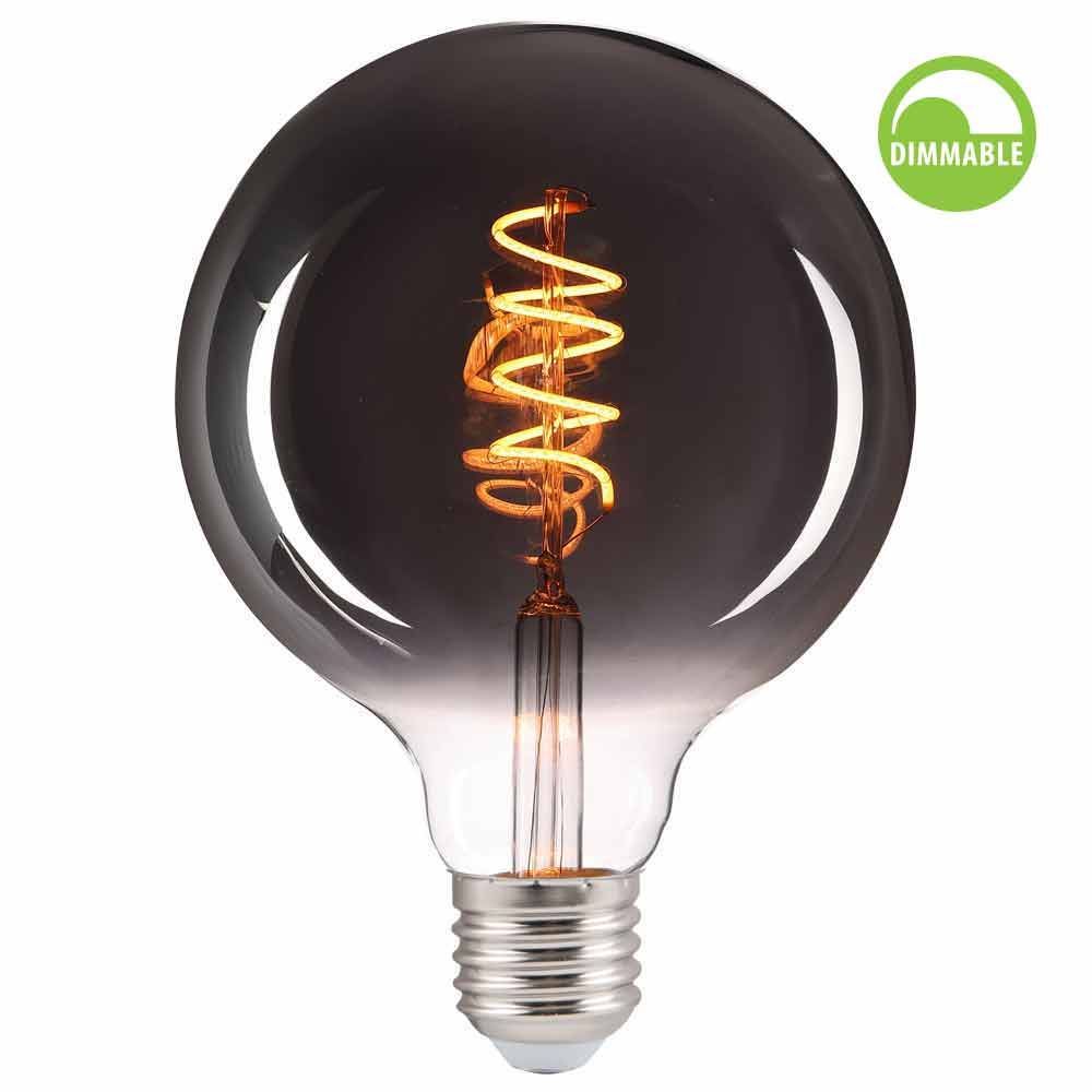 LED филамент лампа FLICK SMOKE LED ∙ GFS125 ∙ 4W ∙ 100lm ∙ E27 ∙ 1800K ∙ димируема