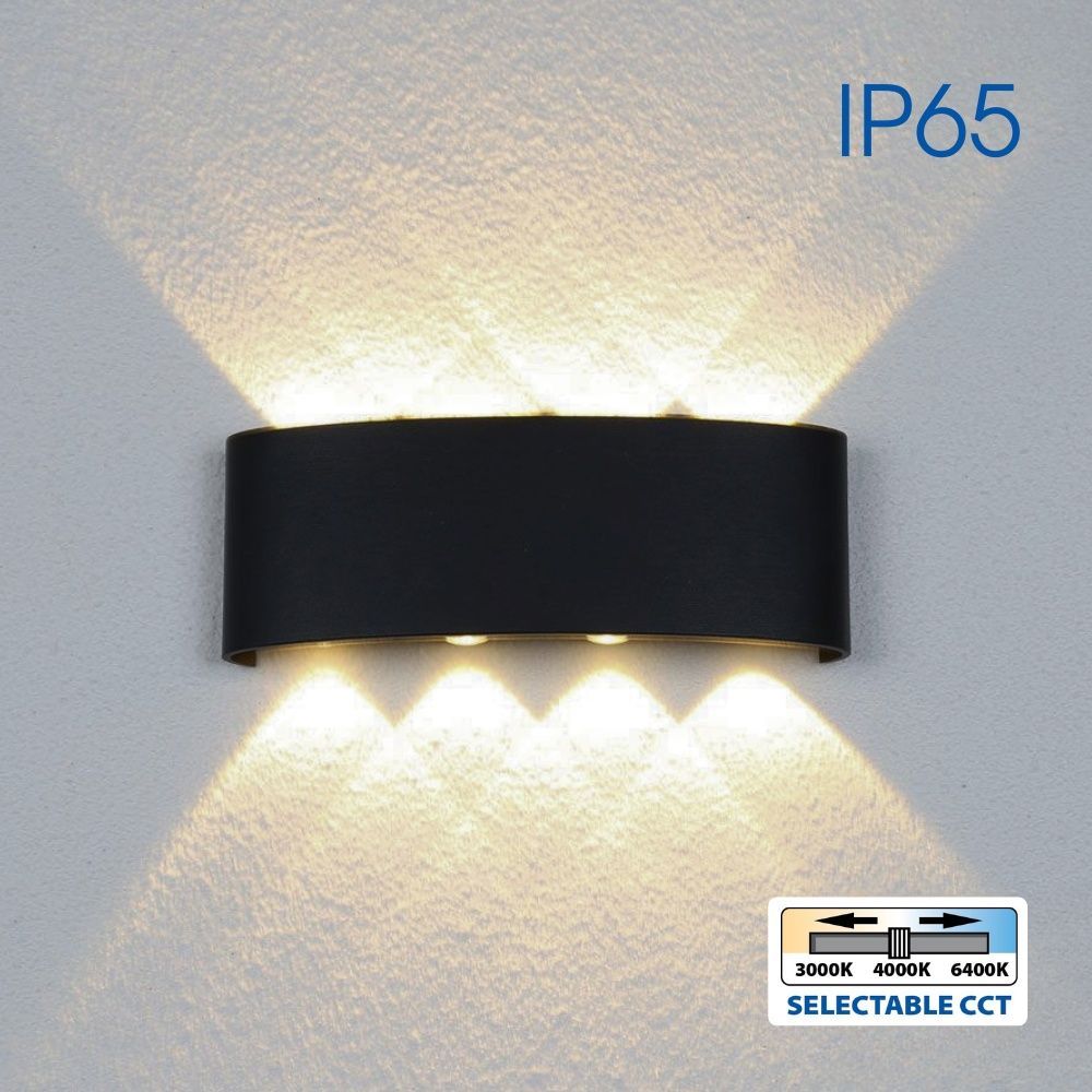 LED фасаден аплик ARUBA LED ∙ 8W ∙ черен ∙ CCT-switch ∙ 3000K-4000K-6400K ∙ IP65