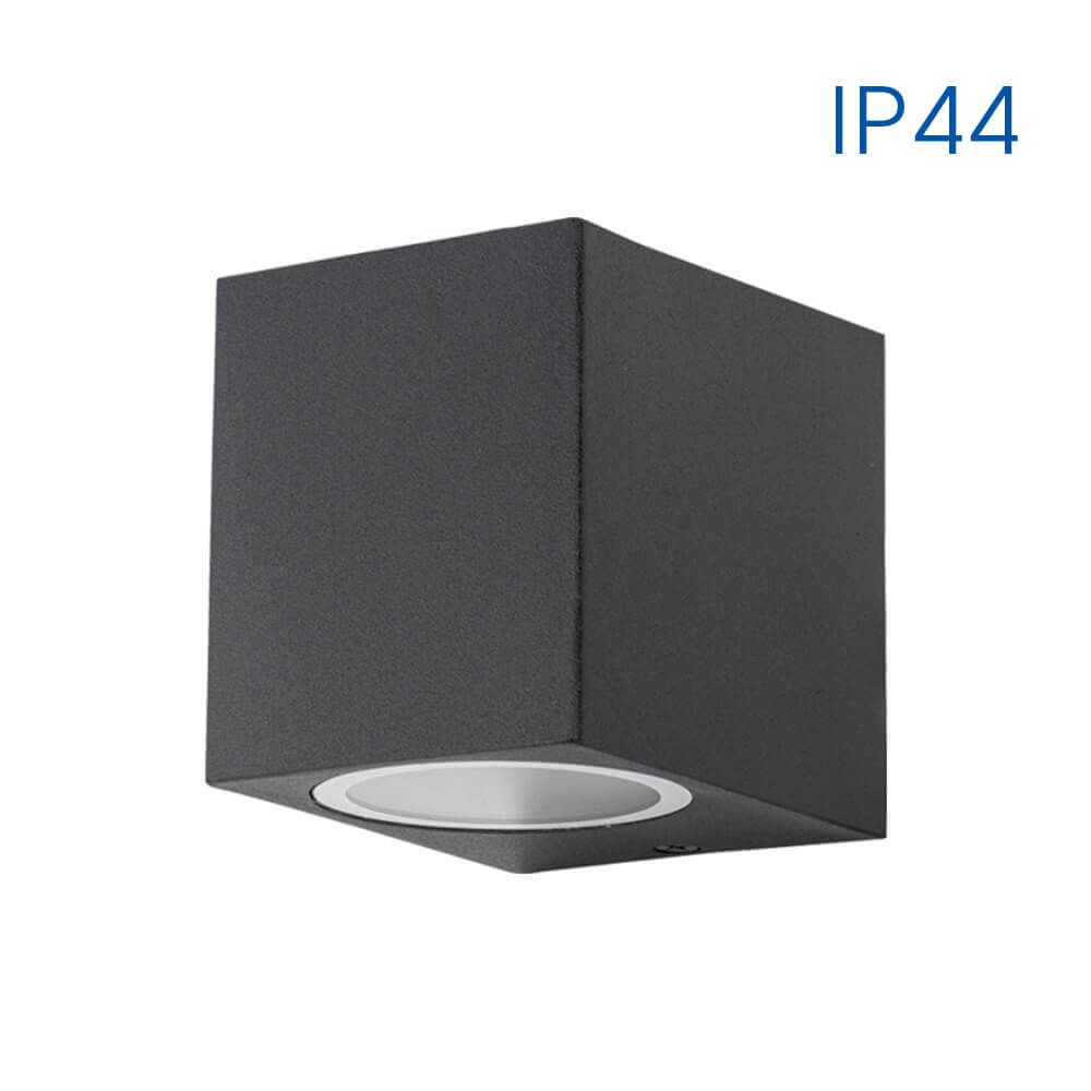 Wall light PORTO/SQ ∙ 1 x GU10 ∙ black ∙ IP44
