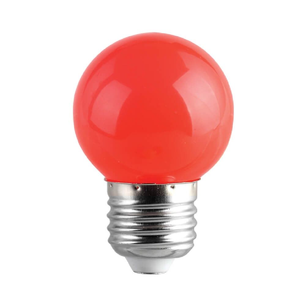 LED лампа COLORS LED ∙ G45 ∙ 1W ∙ E27 ∙ червено