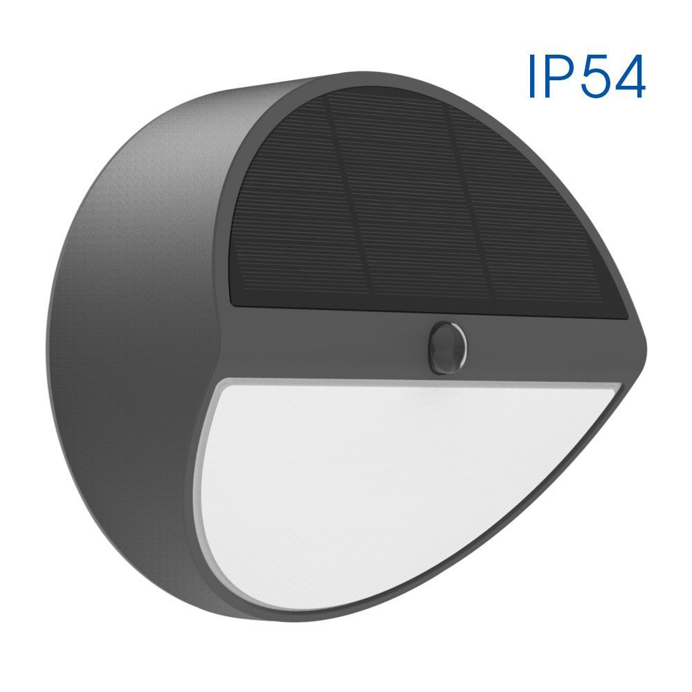 Соларен LED аплик за стена със сензор LORNO SOLAR LED ∙ PIR ∙ 4000K ∙ IP54