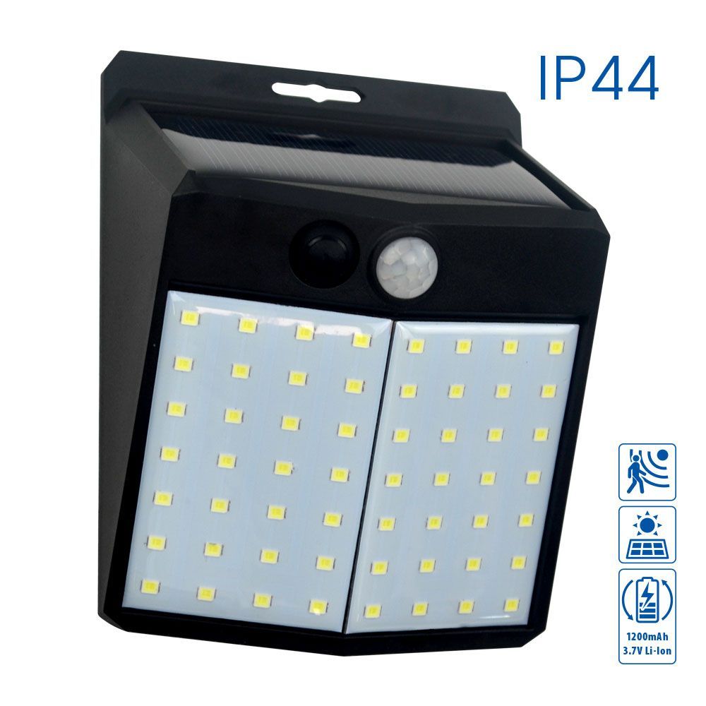 Соларно фасадно LED тяло със сензор TROY SOLAR LED ∙ PIR ∙ 2W ∙ 6400K ∙ IP44